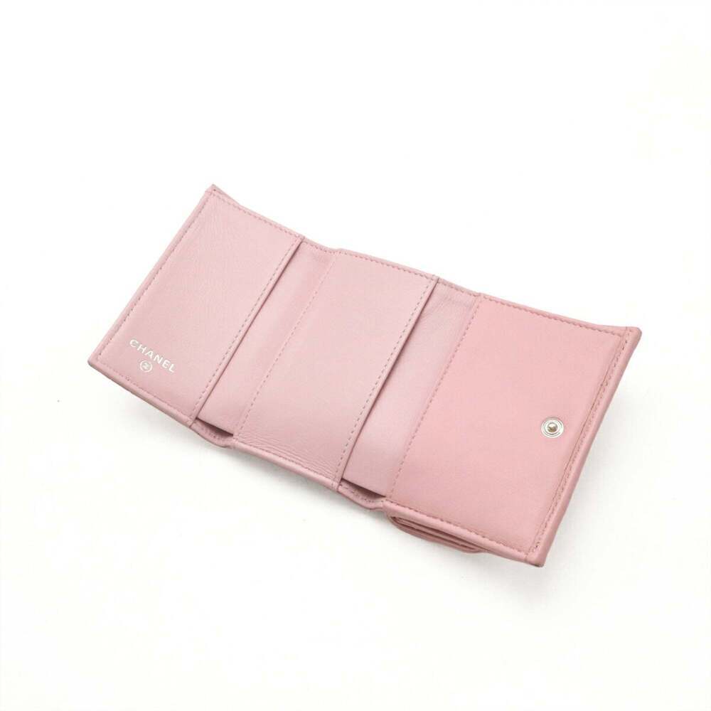 CHANEL Pink Leather Logo Wallet - Picture 5 of 8